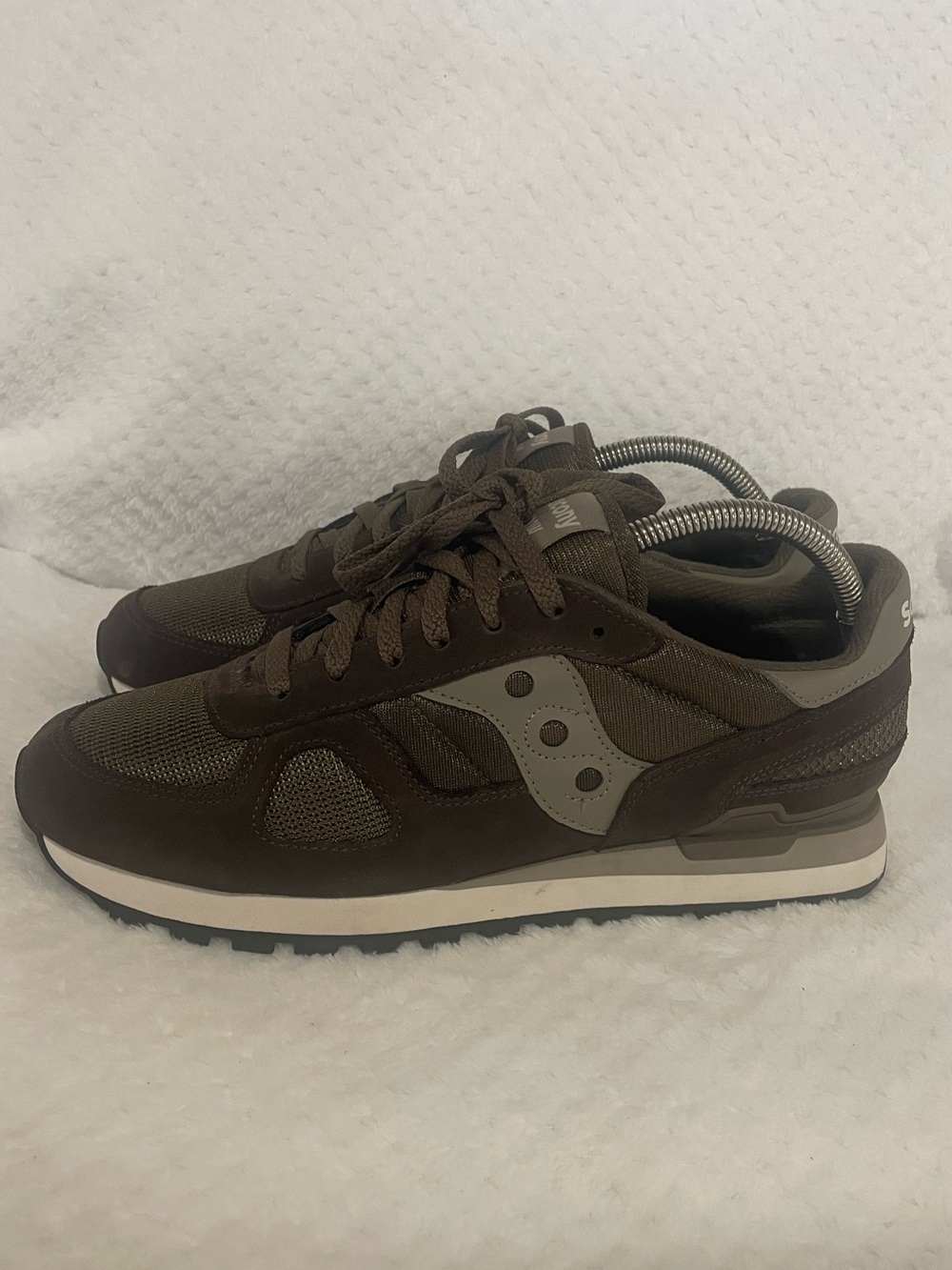 Saucony Men's Olive Brown and Gray Classic Sneakers